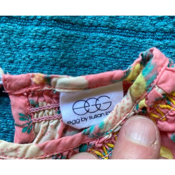 EGG Two Piece Baby Set ~ Pink Flowers & Lemons Print Bloomers & Top Sz 12 mo - Picture 4 of 7